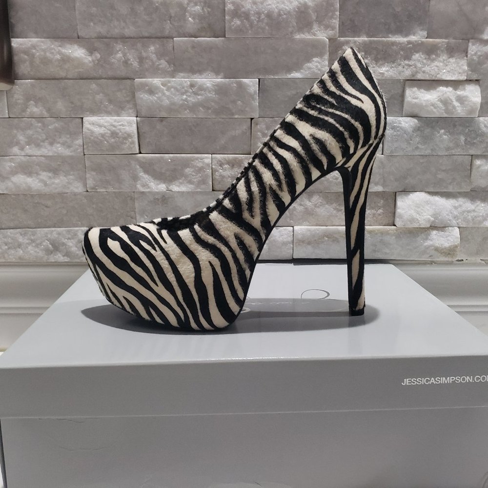 Wild Zebra Jessica Simpson Heel (Gently Worn)